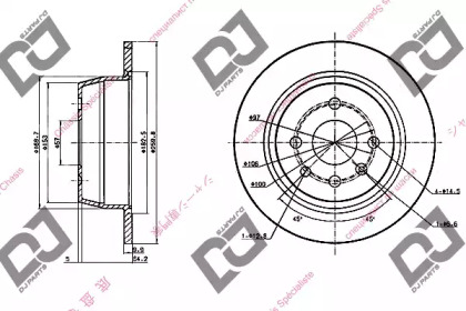 Тормозной диск DJ PARTS BD1766